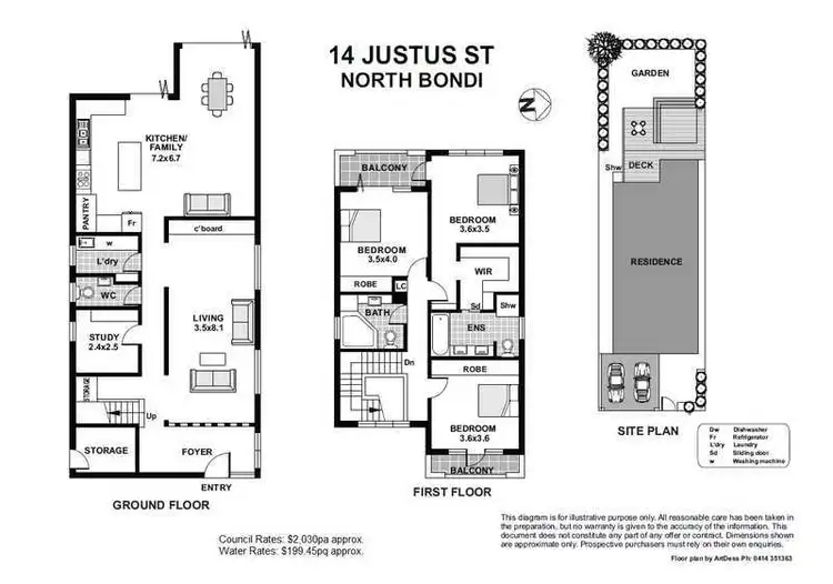 Floorplan of Homely house listing, 14 Justus Street, North Bondi NSW 2026