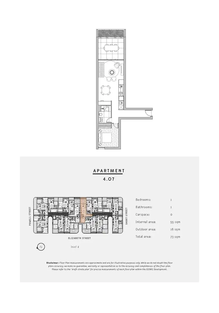 Floorplan of Homely apartment listing, 3.08/830 Elizabeth Street, Waterloo NSW 2017