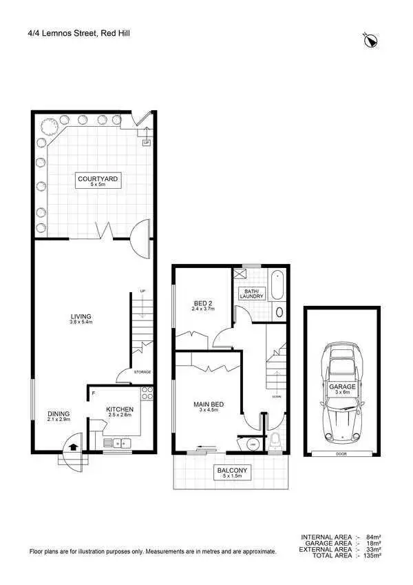 Floorplan of Homely townhouse listing, 4/4 Lemnos Street, Red Hill QLD 4059