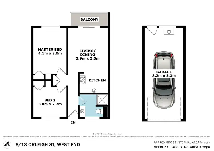 Floorplan of Homely unit listing, 8/13 Orleigh Street, West End QLD 4101