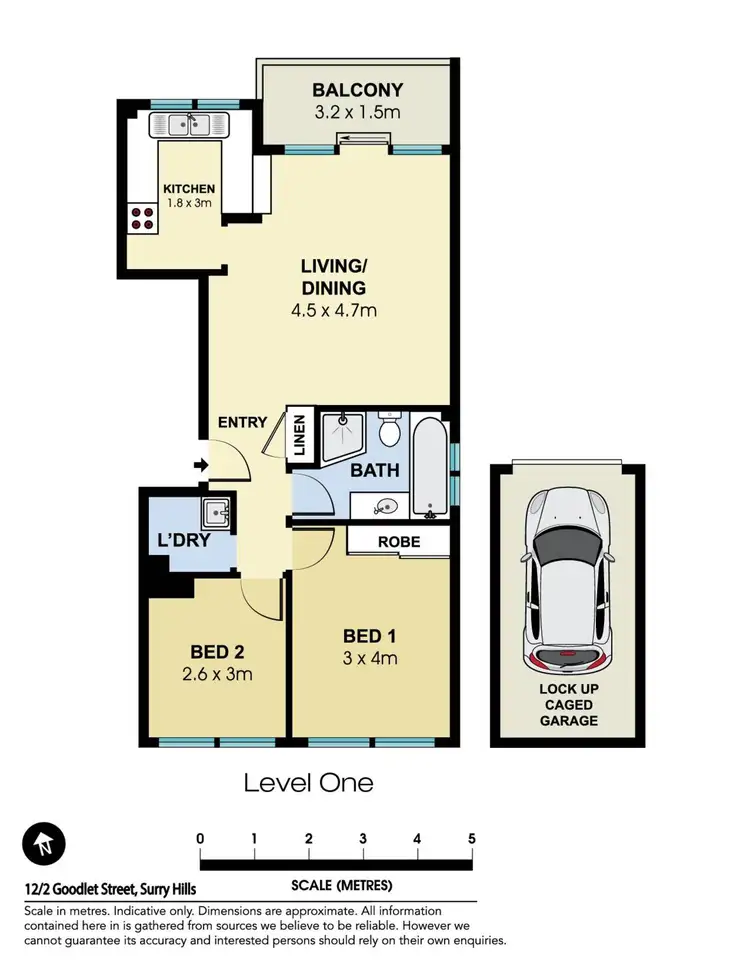 Floorplan of Homely apartment listing, 12/2 Goodlet Street, Surry Hills NSW 2010