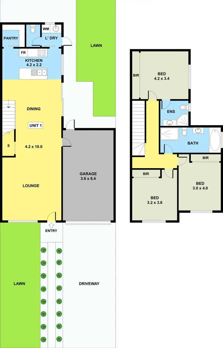 Floorplan of Homely townhouse listing, 1/28 Gladstone Parade, Glenroy VIC 3046