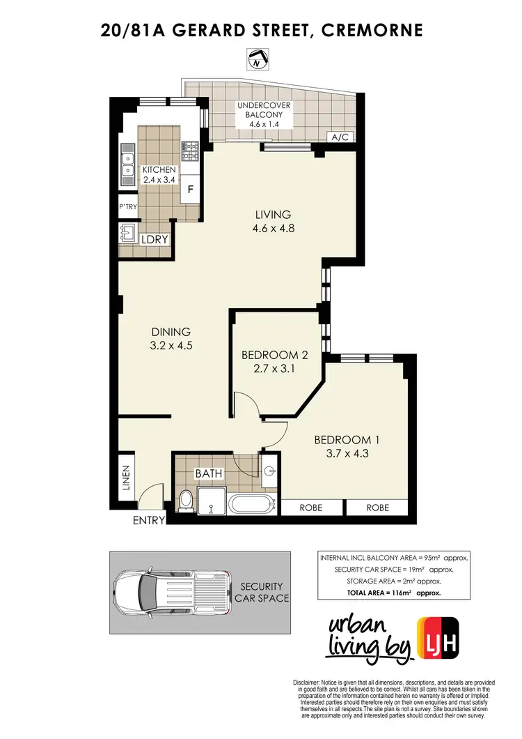 Floorplan of Homely unit listing, 20/81A Gerard Street, Cremorne NSW 2090