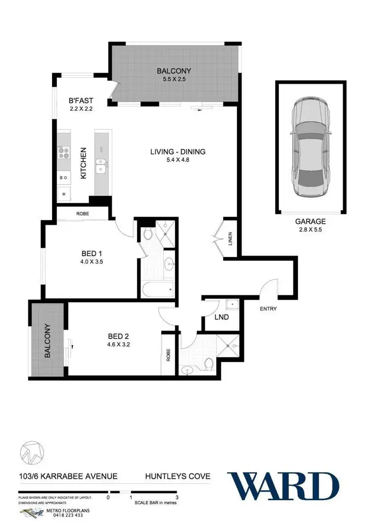 Floorplan of Homely apartment listing, 103/6 Karrabee Avenue, Huntleys Cove NSW 2111