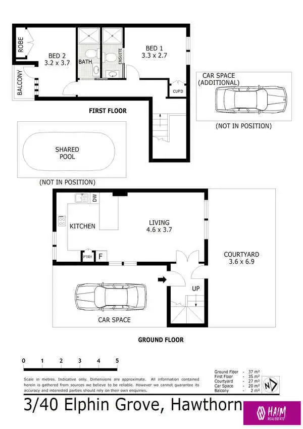 Floorplan of Homely townhouse listing, 3/40 Elphin Grove, Hawthorn VIC 3122