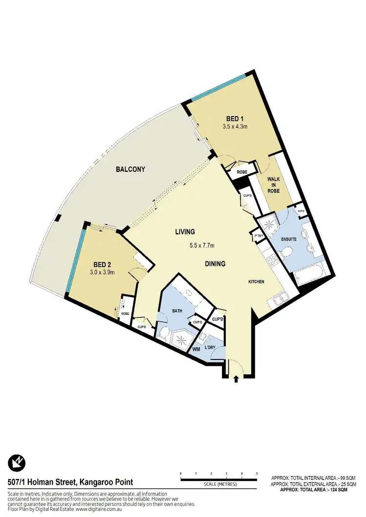 Floorplan of Homely unit listing, 507/1 Holman Street, Kangaroo Point QLD 4169