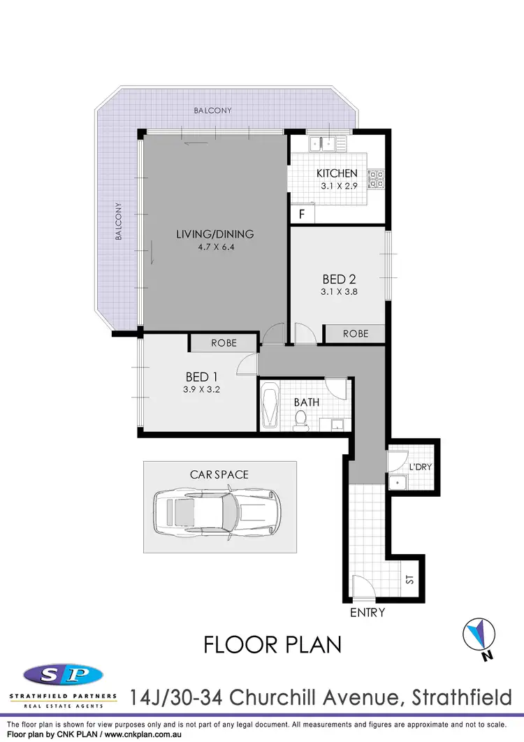 Floorplan of Homely apartment listing, 14J/30-34 Churchill Avenue, Strathfield NSW 2135
