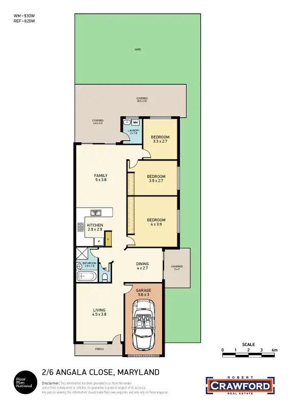 Floorplan of Homely semi-detached listing, 2/6 Angala Crescent, Maryland NSW 2287
