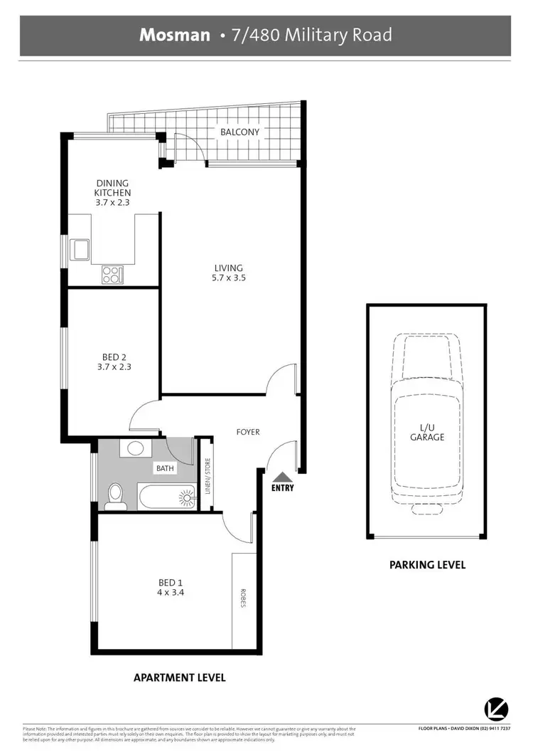Floorplan of Homely apartment listing, 7/480 Military Road, Mosman NSW 2088