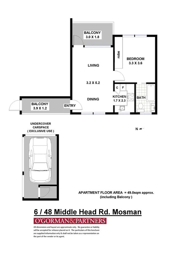 Floorplan of Homely apartment listing, 6/48 Middle Head Road, Mosman NSW 2088