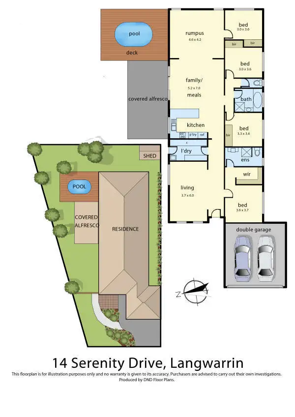Floorplan of Homely house listing, 14 Serenity Drive, Langwarrin VIC 3910