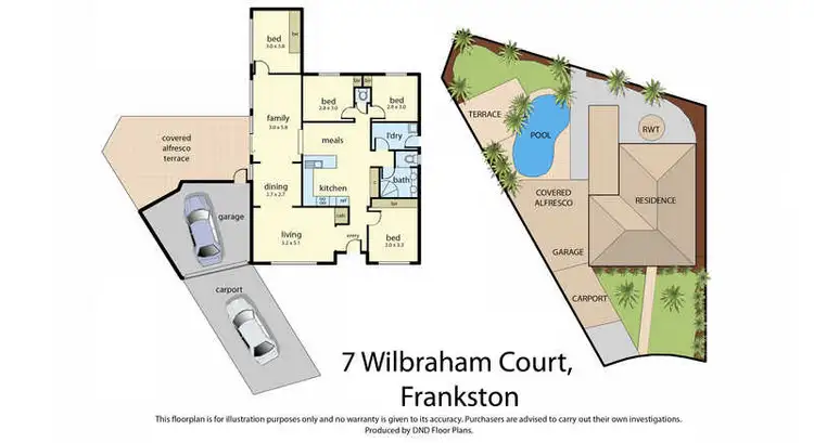 Floorplan of Homely house listing, 7 Wilbraham Court, Frankston VIC 3199
