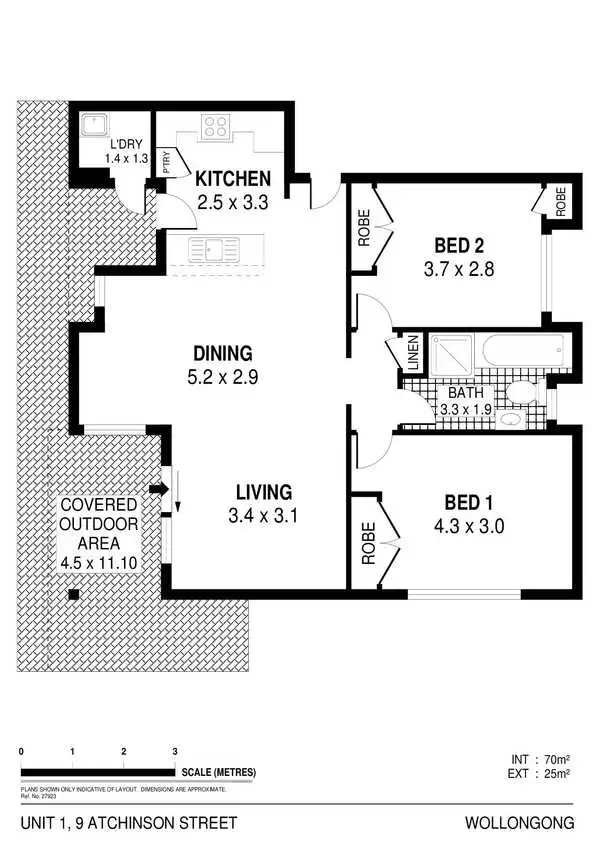 Floorplan of Homely unit listing, 1/9 Atchison Street, Wollongong NSW 2500