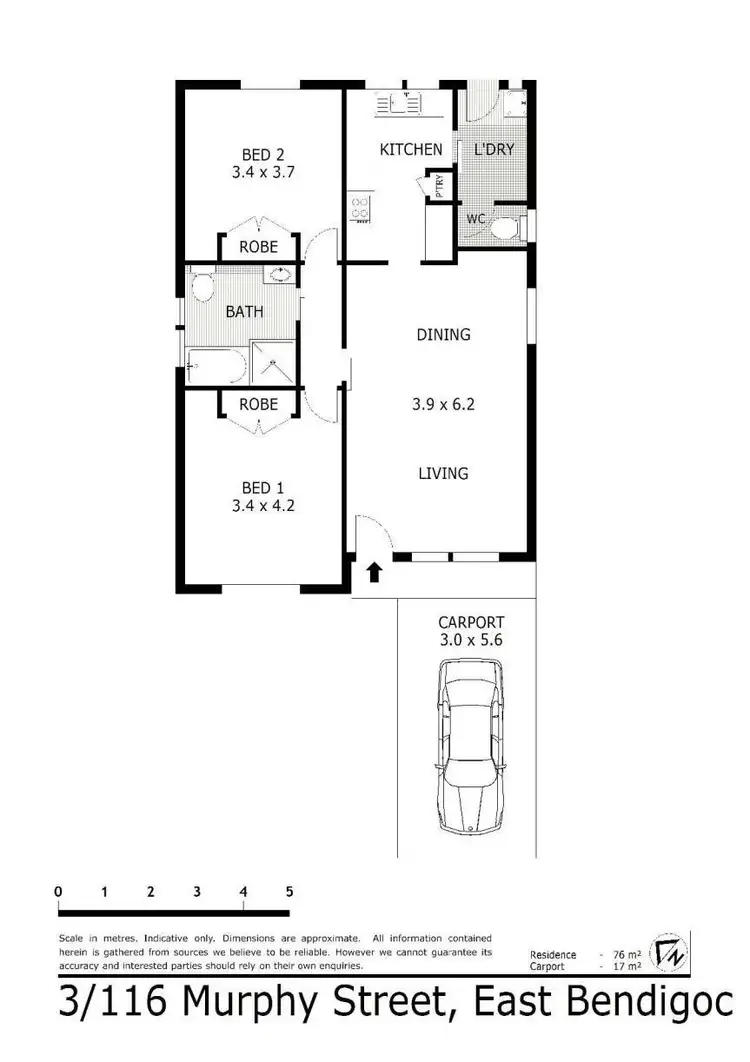 Floorplan of Homely house listing, 3/116 Murphy Street, Bendigo VIC 3550