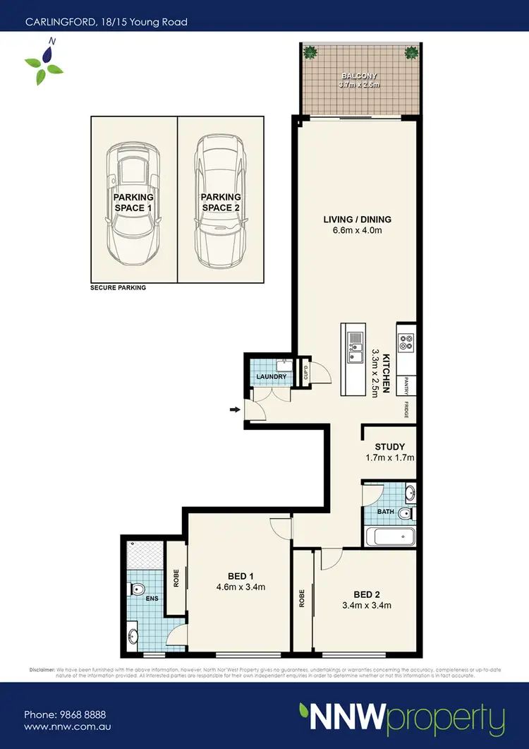 Floorplan of Homely unit listing, 18/15 Young Road, Carlingford NSW 2118