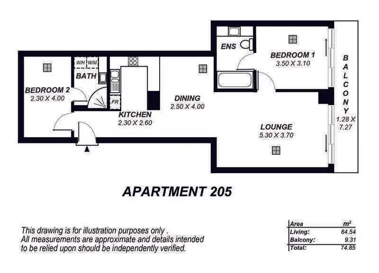 Floorplan of Homely apartment listing, 205/39 Grenfell Street, Adelaide SA 5000