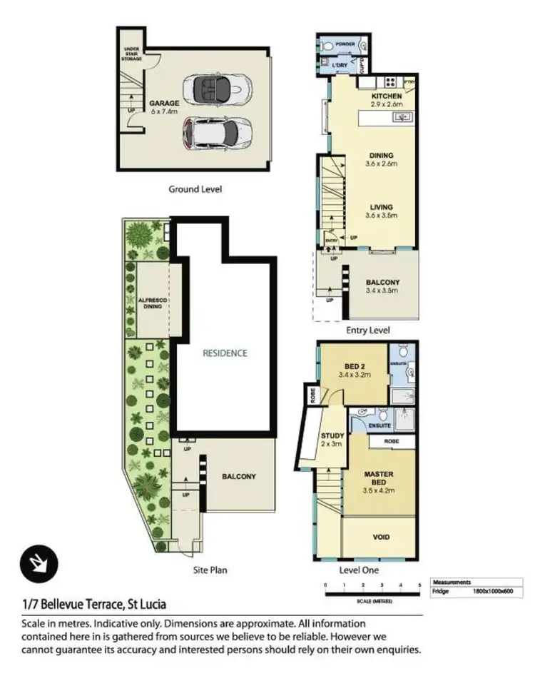 Floorplan of Homely townhouse listing, 1/7 Bellevue Terrace, St Lucia QLD 4067