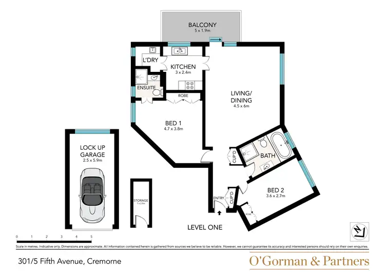 Floorplan of Homely apartment listing, 301/5 Fifth Avenue, Cremorne NSW 2090