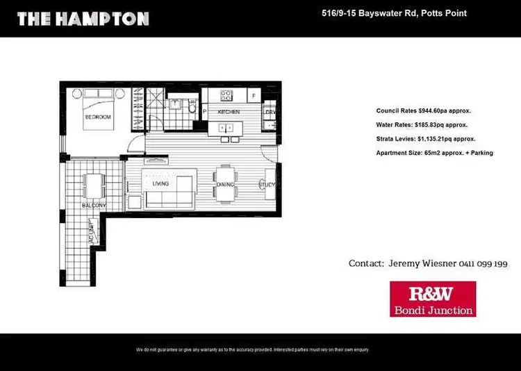 Floorplan of Homely apartment listing, 516/9-15 Bayswater Road, Potts Point NSW 2011