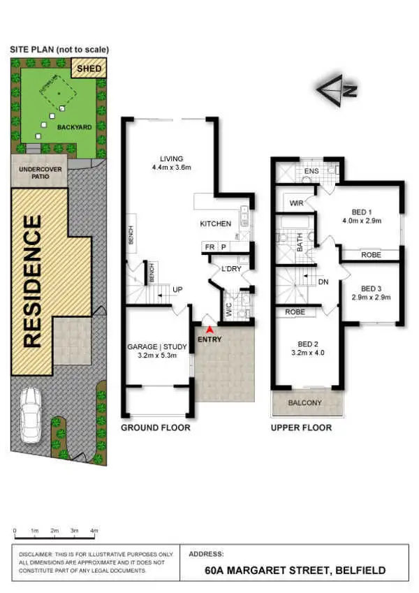 Floorplan of Homely semi-detached listing, 60a Margaret Street, Belfield NSW 2191