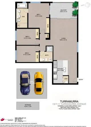 Floorplan of Homely apartment listing, 13/7-11 Turramurra Avenue, Turramurra NSW 2074