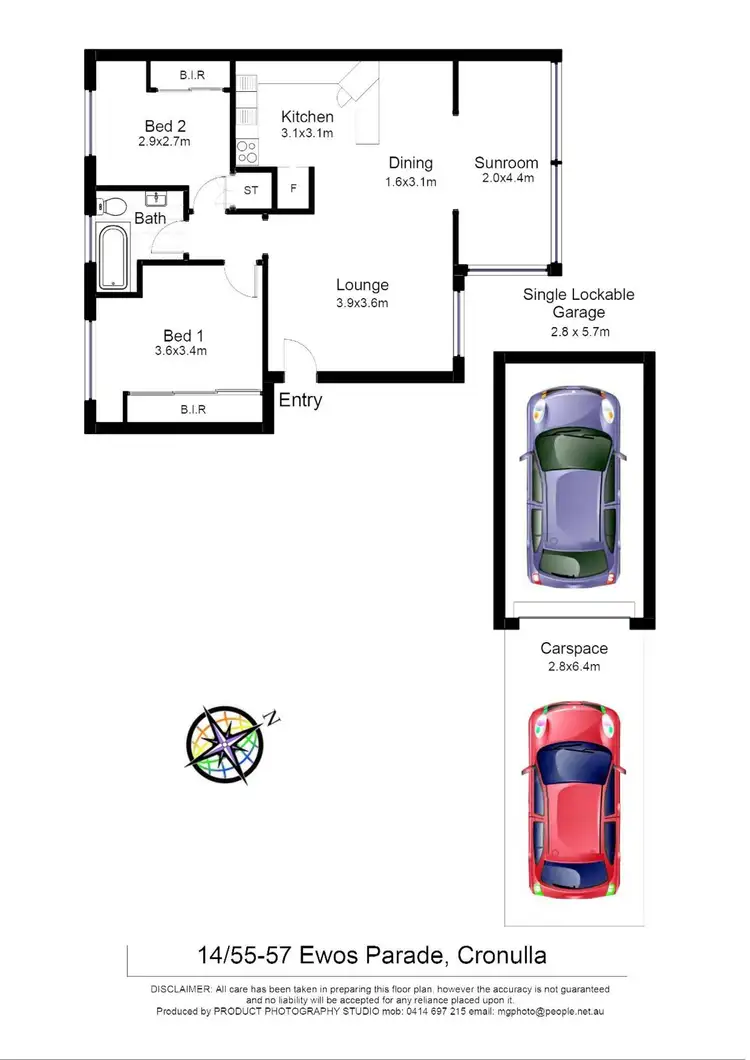Floorplan of Homely unit listing, 14/55 Ewos Parade, Cronulla NSW 2230