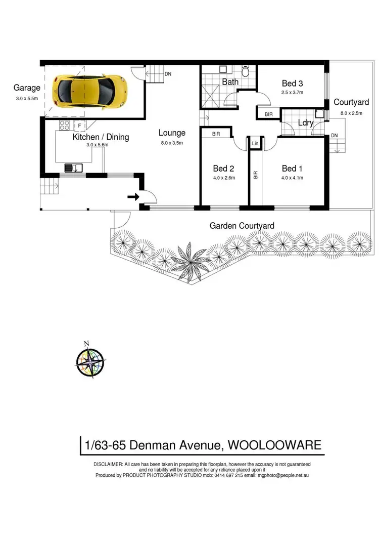 Floorplan of Homely villa listing, 1/63-65 Denman Avenue, Woolooware NSW 2230