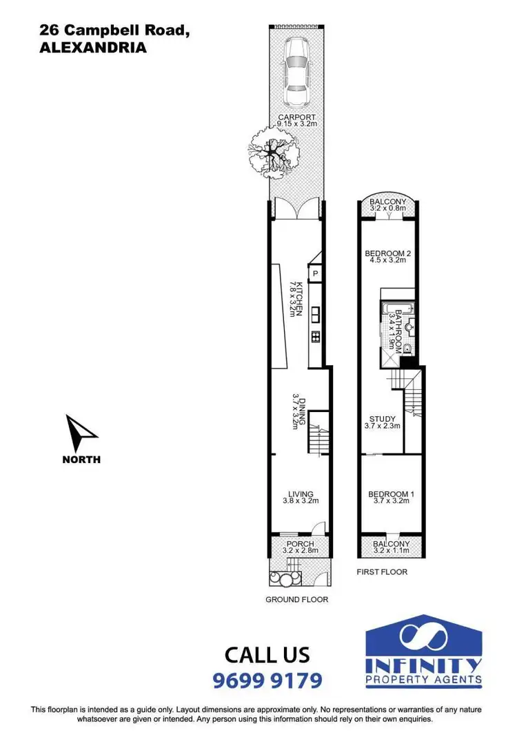 Floorplan of Homely terrace listing, 26 Campbell Road, Alexandria NSW 2015