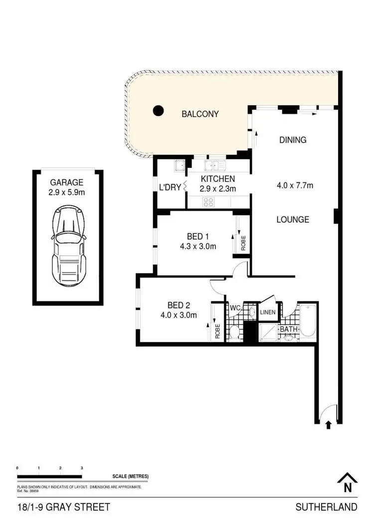 Floorplan of Homely apartment listing, 18/1-9 Gray Street, Sutherland NSW 2232
