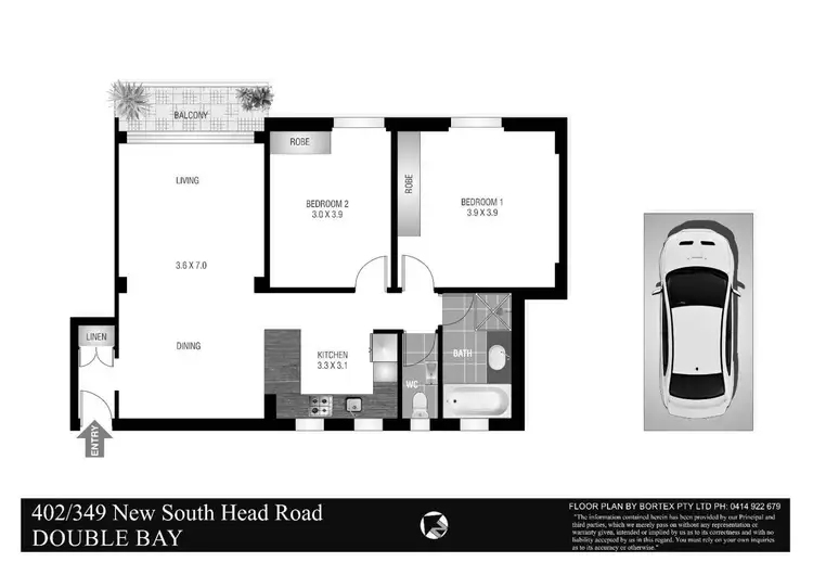 Floorplan of Homely apartment listing, 402/349 New South Head Road, Double Bay NSW 2028