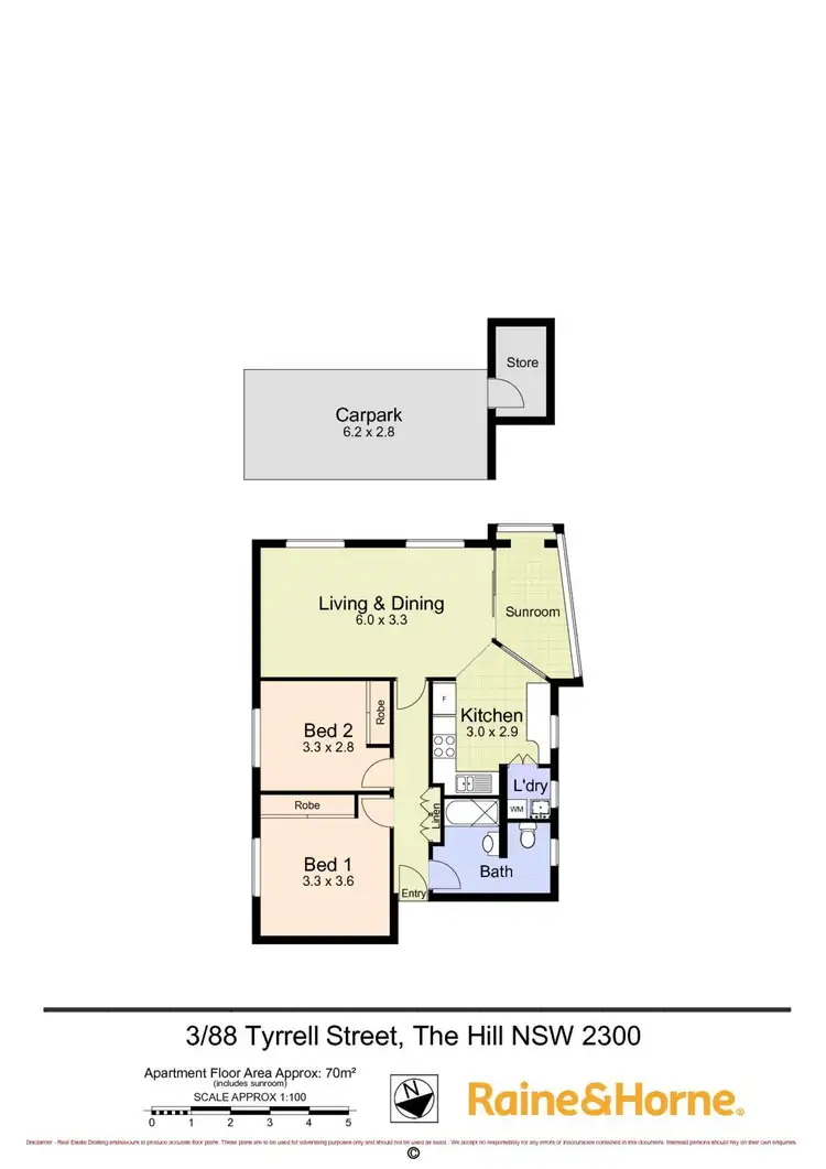 Floorplan of Homely unit listing, 3/88 Tyrrell Street, The Hill NSW 2300