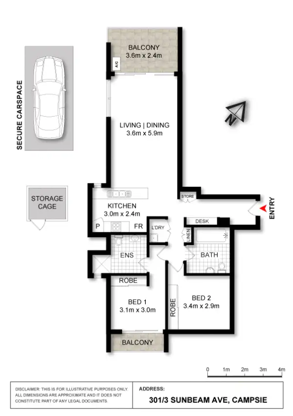 Floorplan of Homely unit listing, 301/3 Sunbeam Street, Campsie NSW 2194