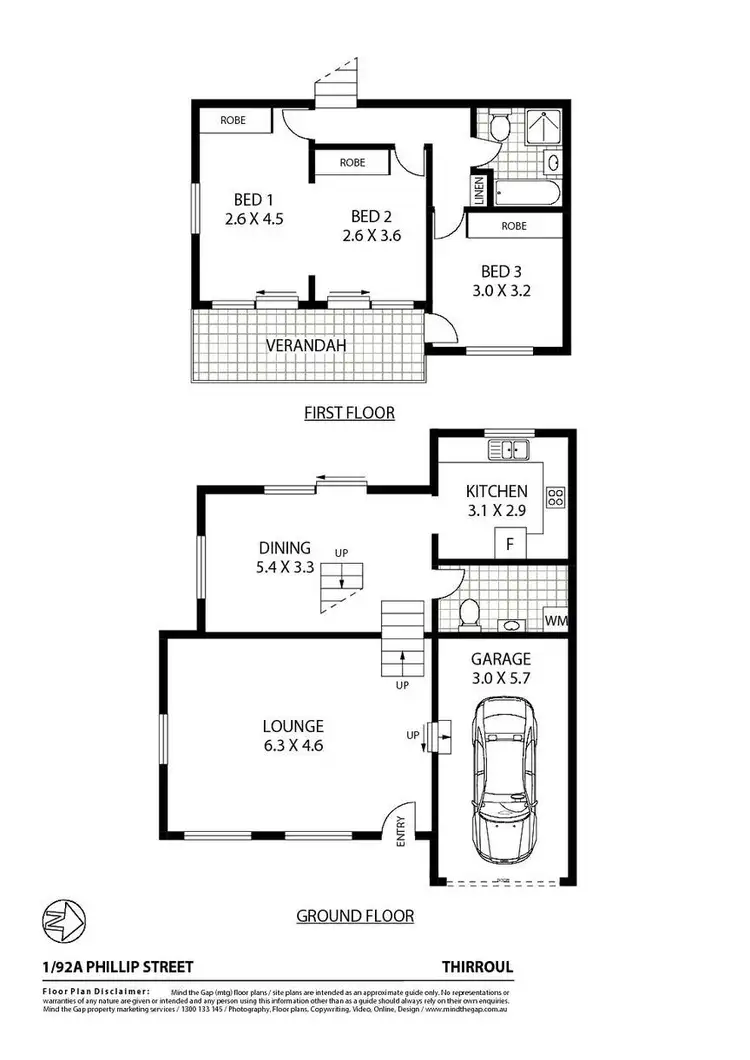 Floorplan of Homely townhouse listing, Unit 1/92A Phillip Street, Thirroul NSW 2515