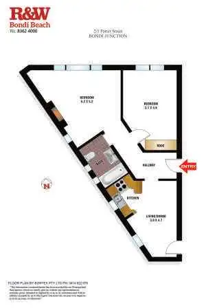 Floorplan of Homely apartment listing, 2/1 Porter Street, Bondi Junction NSW 2022