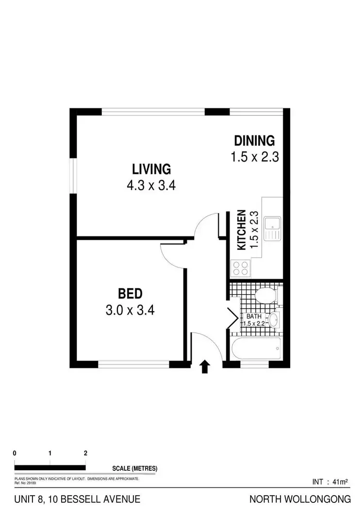 Floorplan of Homely unit listing, 8/10 Bessell Avenue, North Wollongong NSW 2500