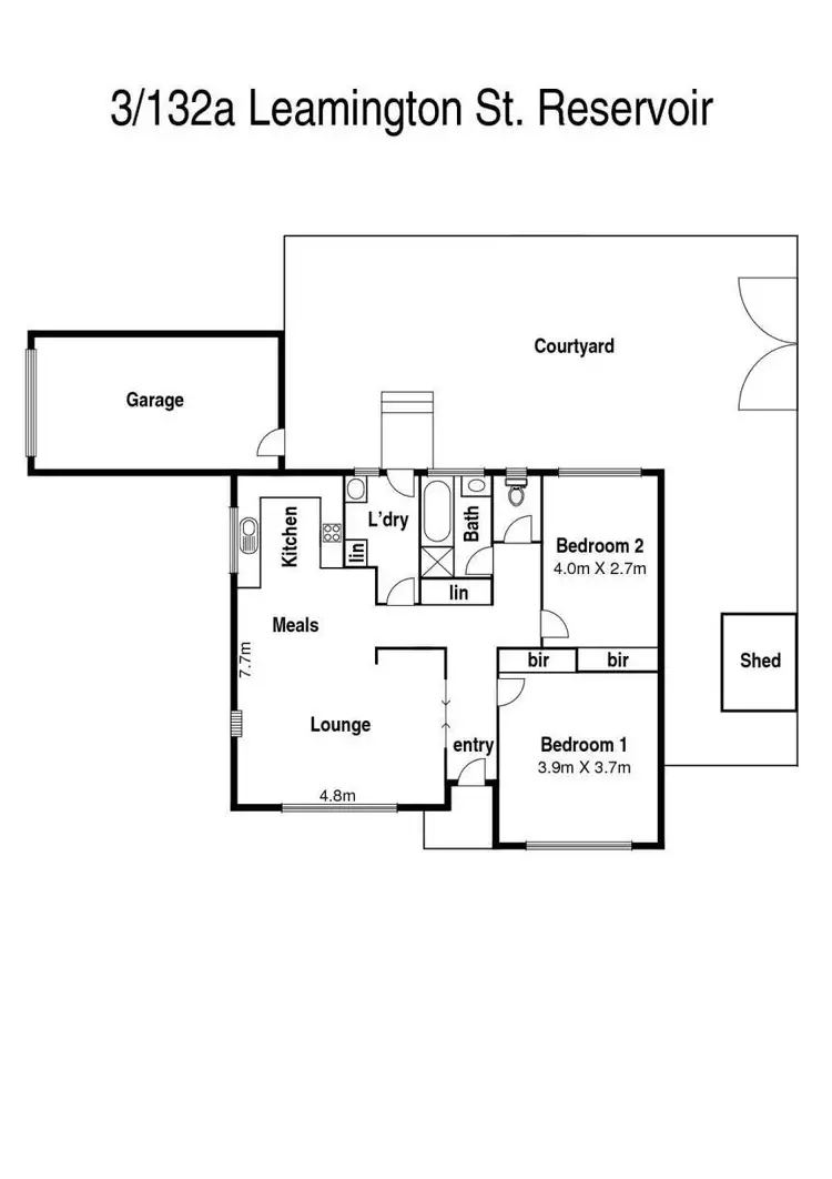 Floorplan of Homely unit listing, 3/132A Leamington Street, Reservoir VIC 3073