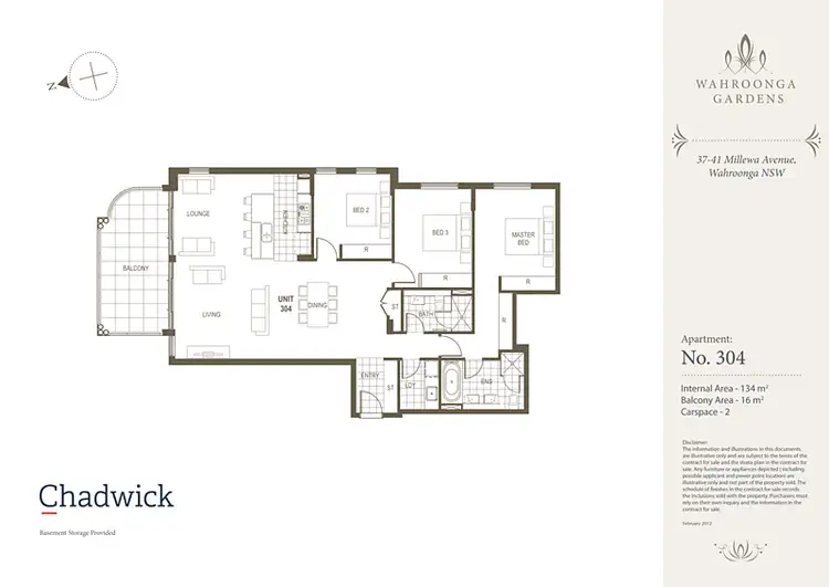 Floorplan of Homely apartment listing, 304/37-41 Millewa Avenue, Wahroonga NSW 2076