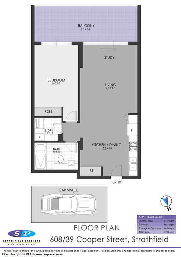 Floorplan of Homely apartment listing, 608/39 Cooper Street, Strathfield NSW 2135