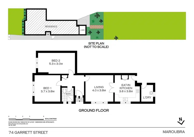 Floorplan of Homely semi-detached listing, 74 Garrett Street, Maroubra NSW 2035