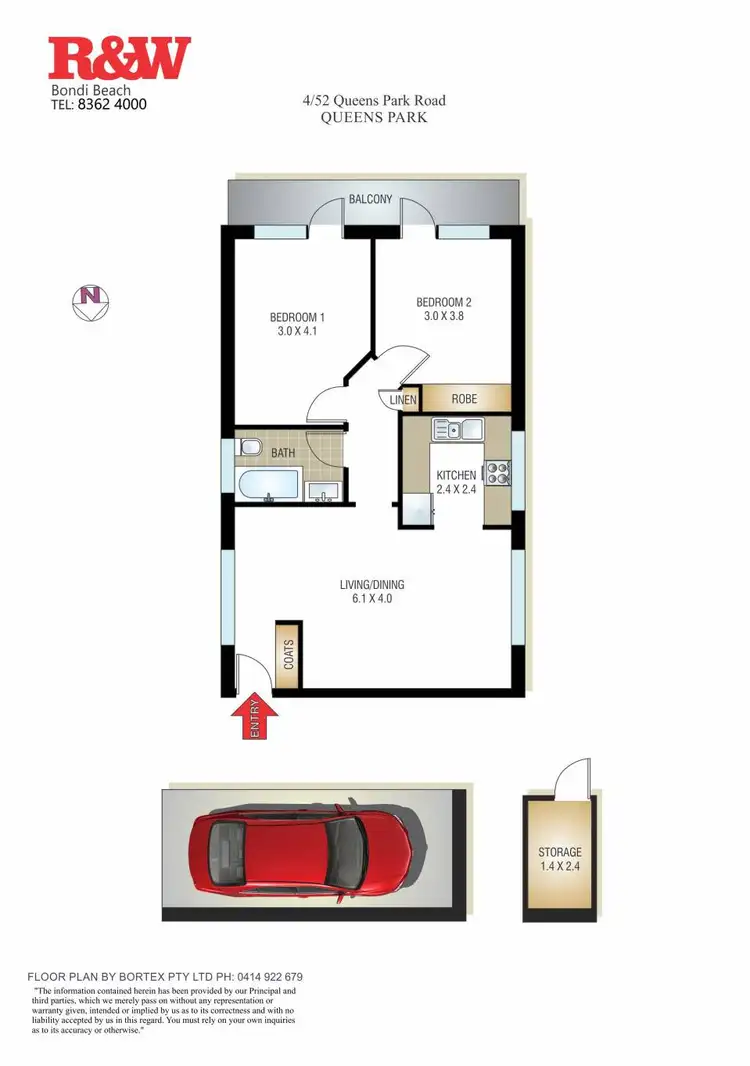 Floorplan of Homely apartment listing, 4/52 Queens Park Road, Queens Park NSW 2022