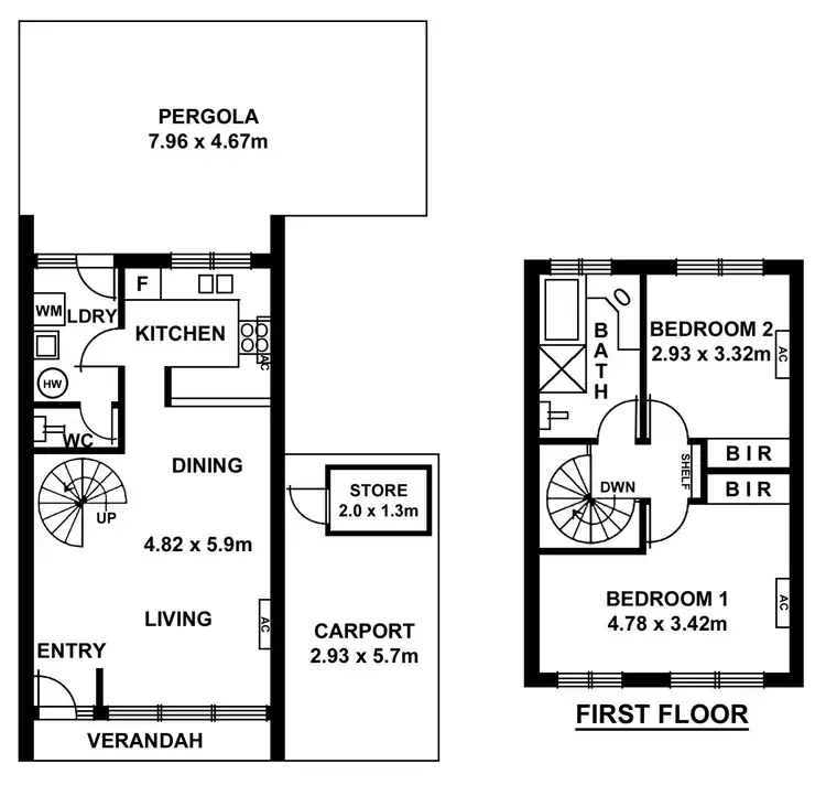 Floorplan of Homely townhouse listing, 4/76 Leicester Street, Parkside SA 5063