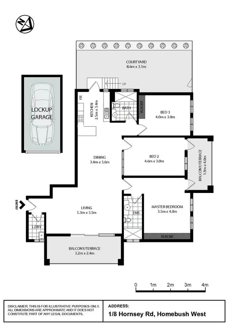 Floorplan of Homely apartment listing, 1/8 Hornsey Road, Homebush West NSW 2140