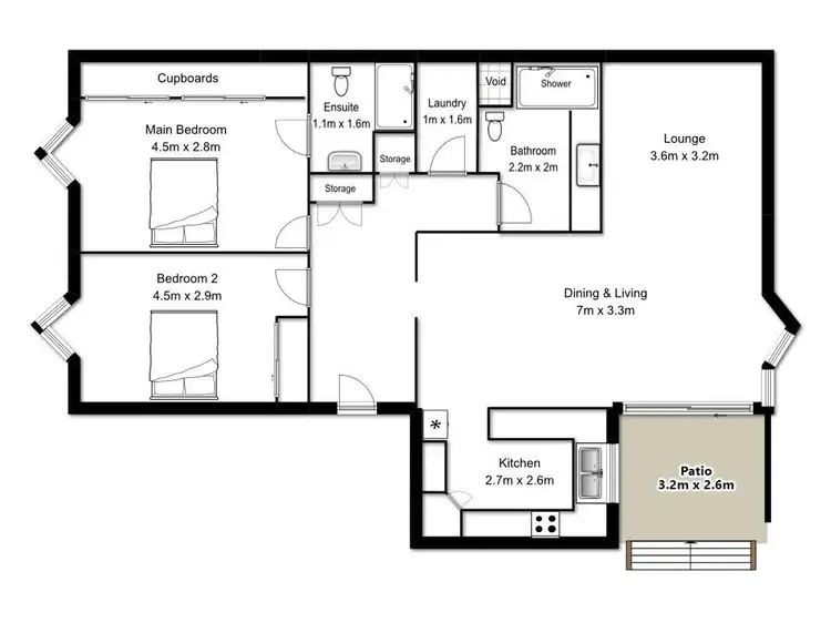 Floorplan of Homely unit listing, 2/44 Brisbane Street, Toowong QLD 4066