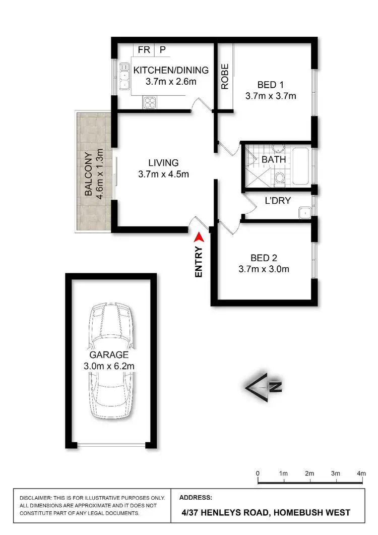 Floorplan of Homely apartment listing, 4/37 Henley Road, Homebush West NSW 2140