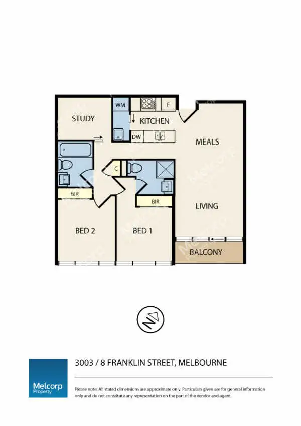 Floorplan of Homely apartment listing, 3003/8 Franklin Street, Melbourne VIC 3000