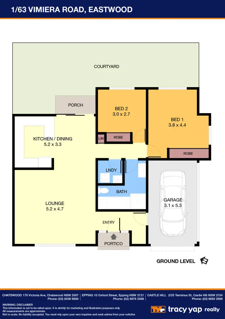 Floorplan of Homely villa listing, 1/63 Vimiera Road, Eastwood NSW 2122