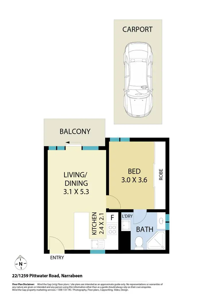 Floorplan of Homely unit listing, 22/1259 Pittwater Road, Narrabeen NSW 2101