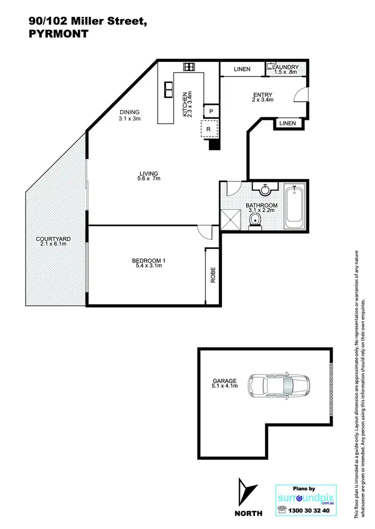 Floorplan of Homely apartment listing, 90/102 Miller Street, Pyrmont NSW 2009
