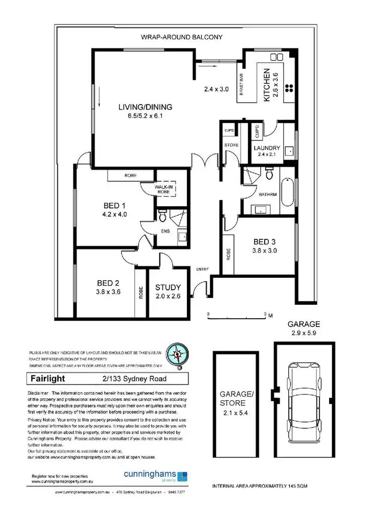 Floorplan of Homely unit listing, 2/133 Sydney Road, Fairlight NSW 2094