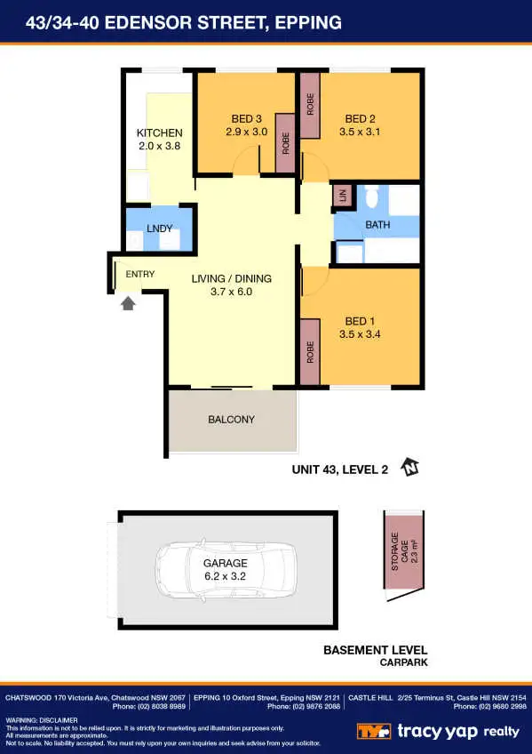 Floorplan of Homely apartment listing, 43/34 Edensor Street, Epping NSW 2121